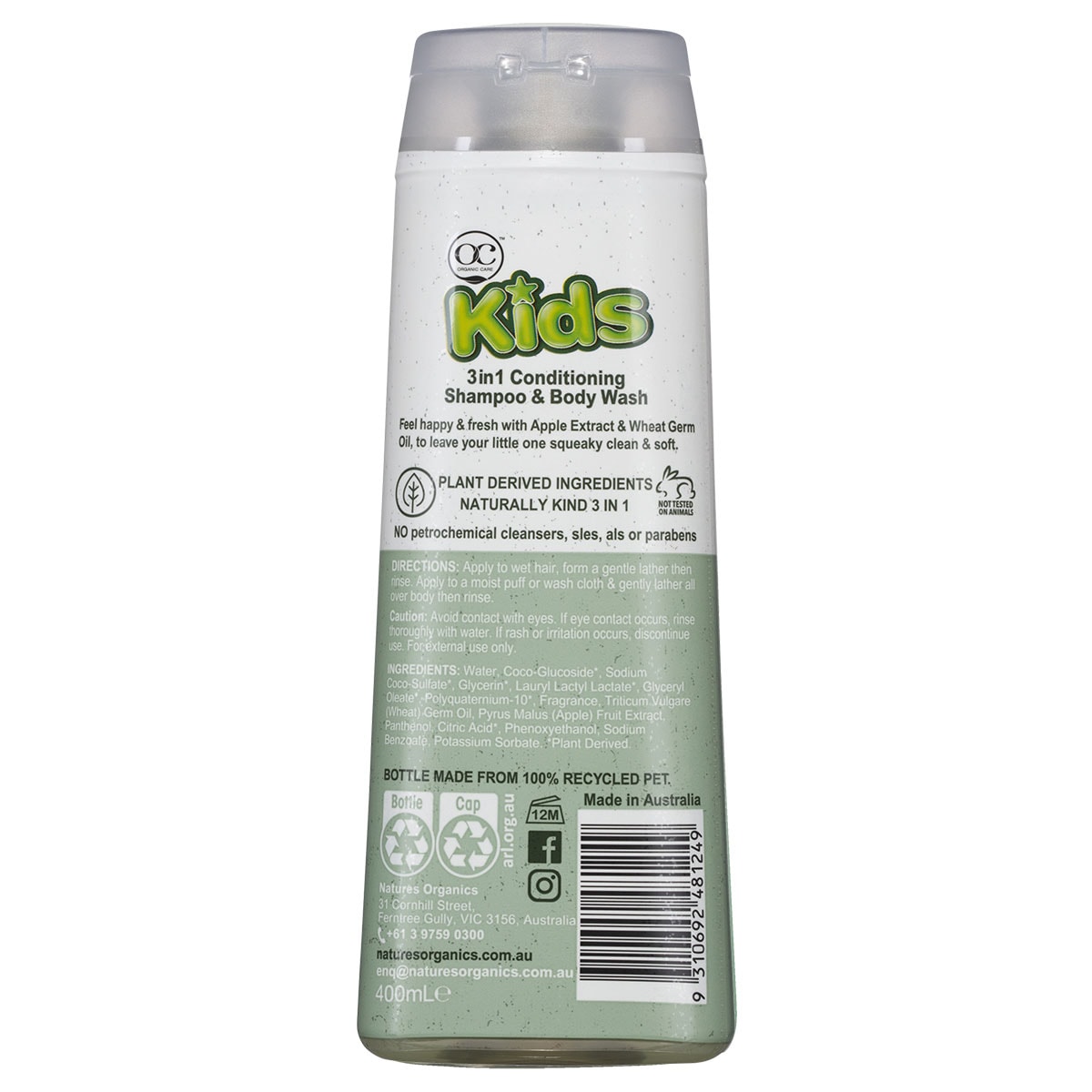 Oc Naturals Kids 3In1 Conditioning Shampoo & Body Wash Fruit Blast 400Ml