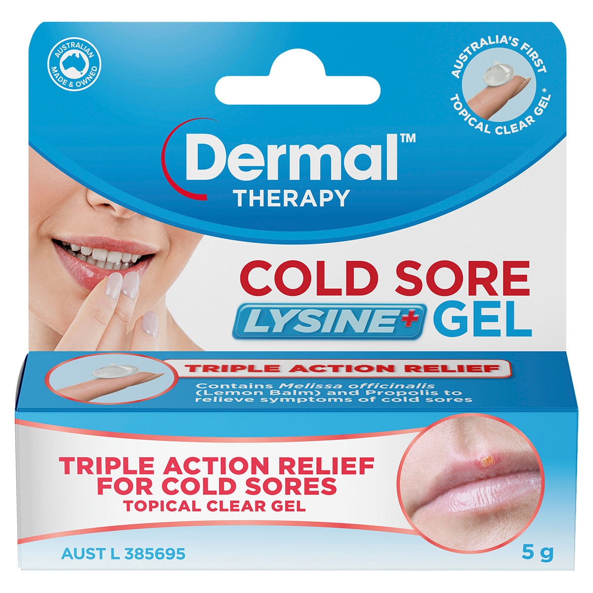 Dermal Therapy Cold Sore + Lysine Gel 5G
