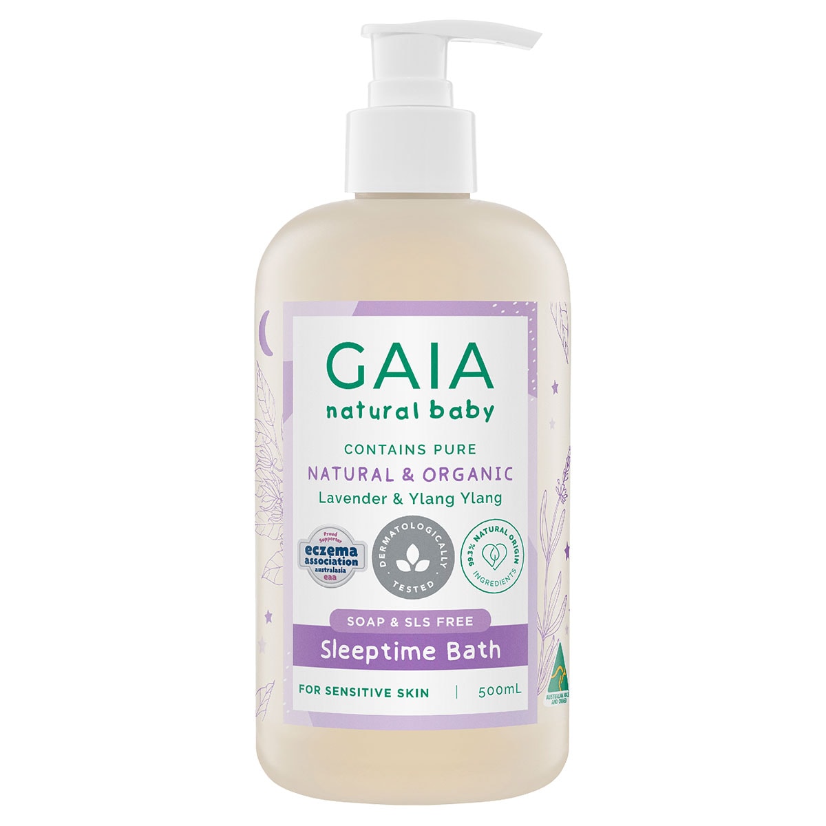 Gaia Natural Baby Sleep Time Bath Wash 500Ml