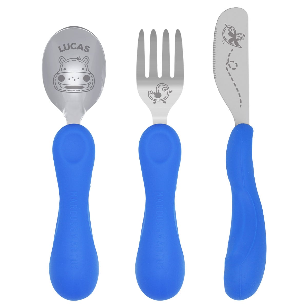 Marcus & Marcus Easy Grip 3 Piece Cutlery Set Blue