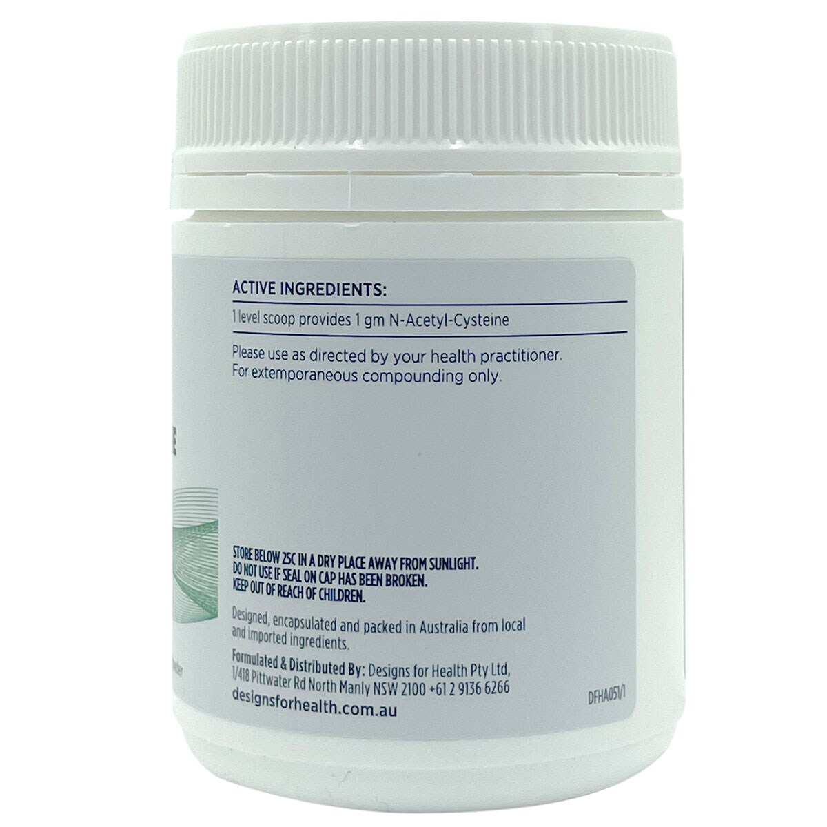 Designs For Health N-Acetyl-Cysteine Powder 100G