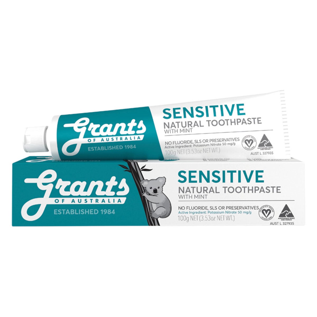 Grants Natural Toothpaste Sensitive Fluoride Free 100G