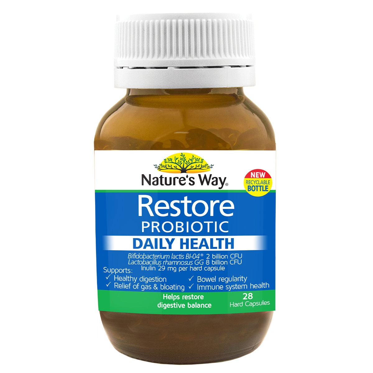 Natures Way Restore Probiotic Daily Health 28 Capsules