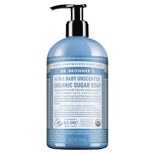 Dr Bronners Organic Sugar Soap Baby Unscented 355Ml