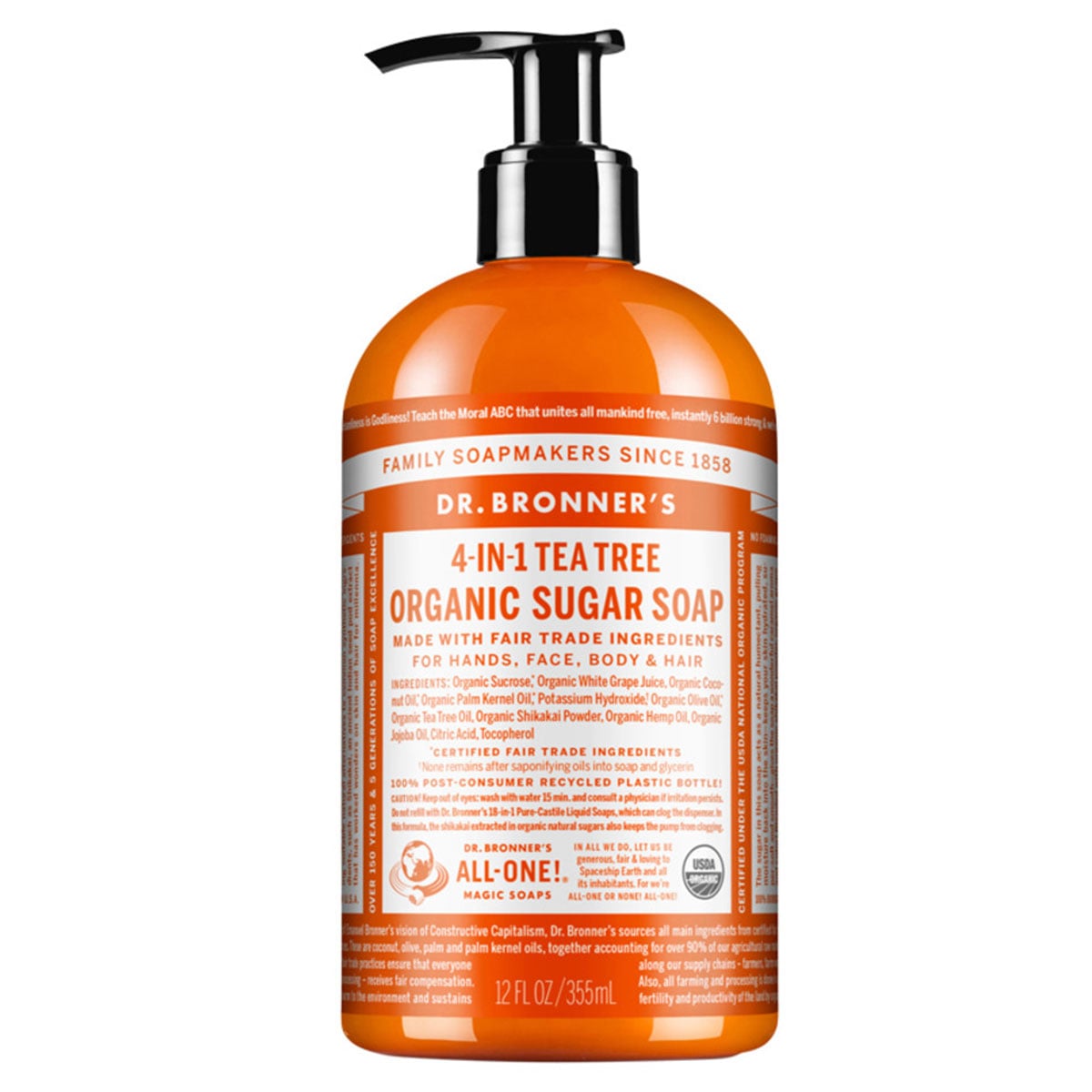 Dr Bronners Organic Sugar Soap Tea Tree 355Ml