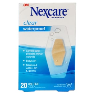 Nexcare Waterproof Clear Strips 31Mm X 63Mm 20 Pack