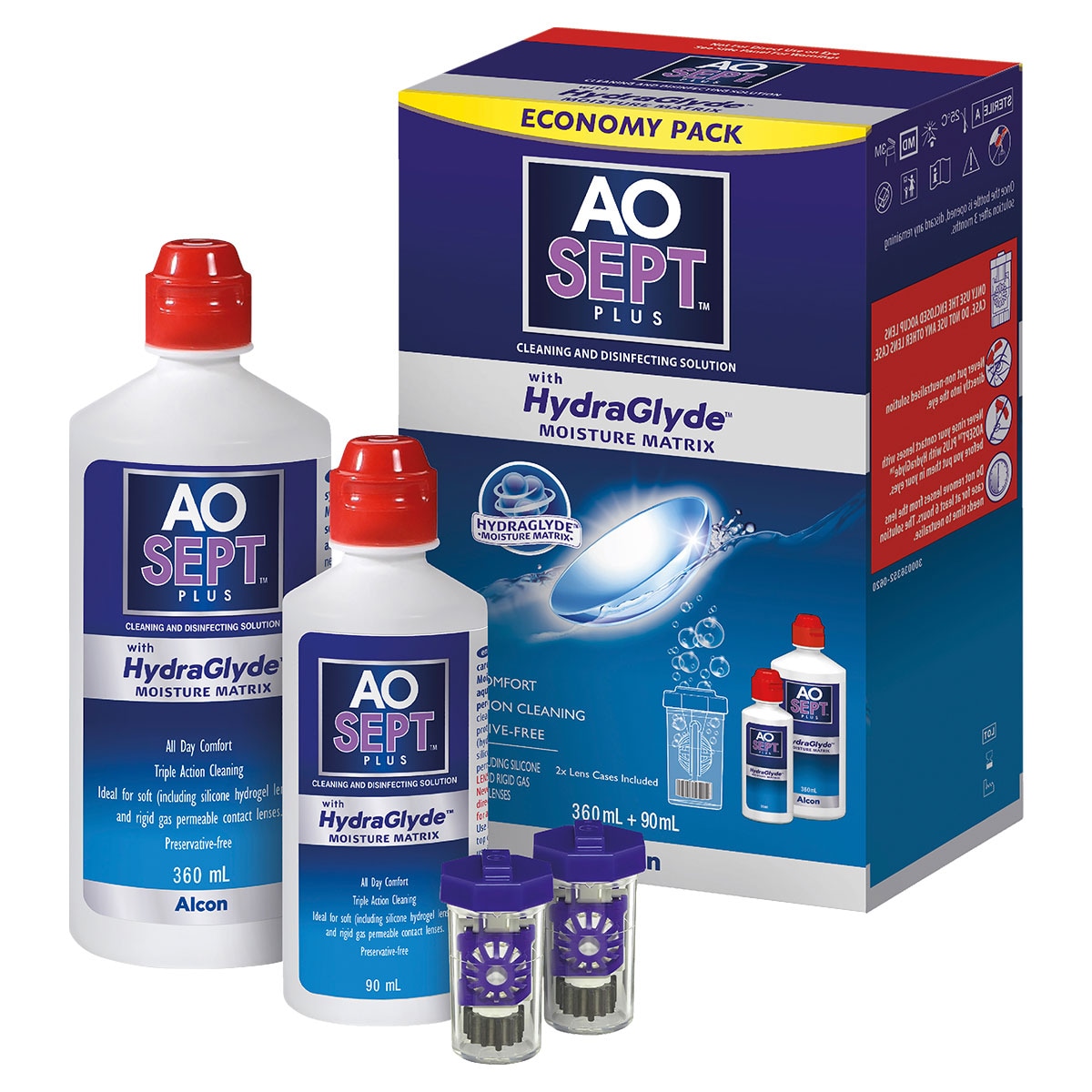 Aosept Plus Hydraglyde Economy Pack 360Ml + 90Ml