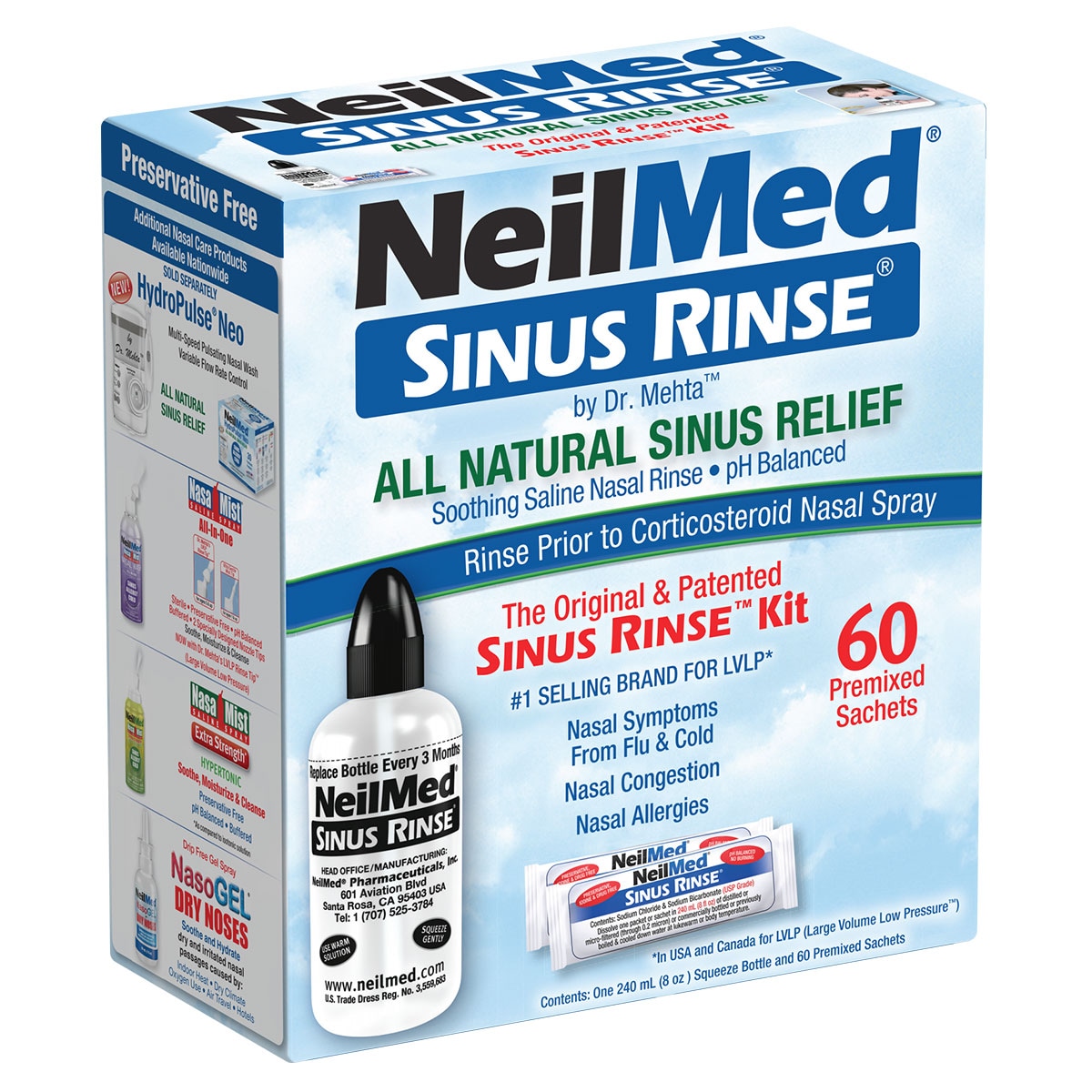 Neilmed Sinus Rinse Kit With 60 Premixed Sachets