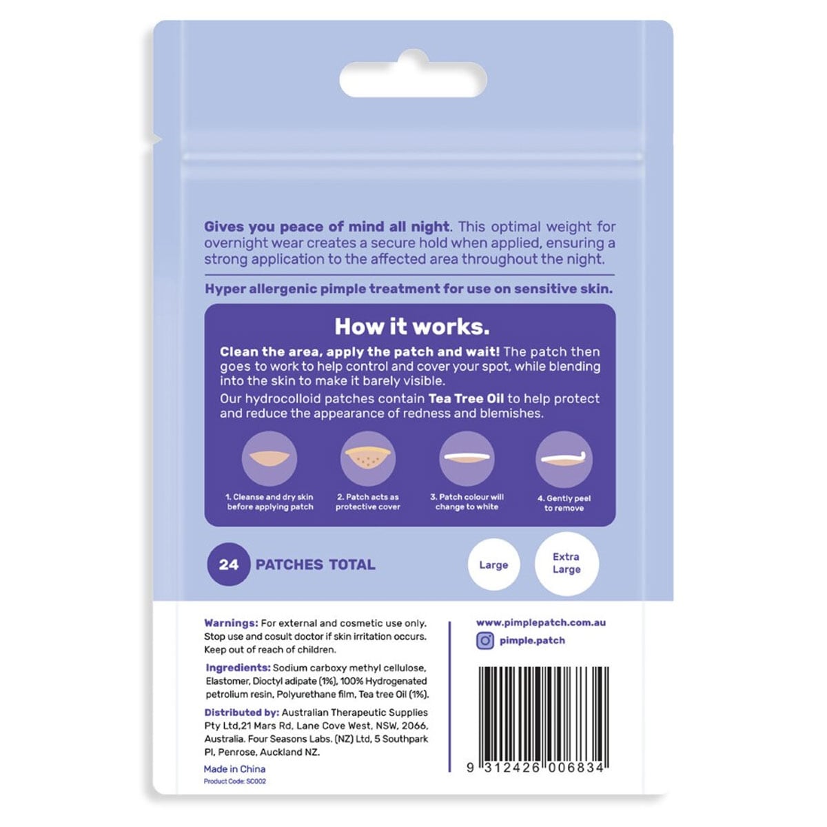 Skin Control Pimple Patch Pm Nightime 24 Pack