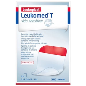 Leukoplast Leukomed T Skin Sensitive 5Cm X 7.2Cm 5 Pack