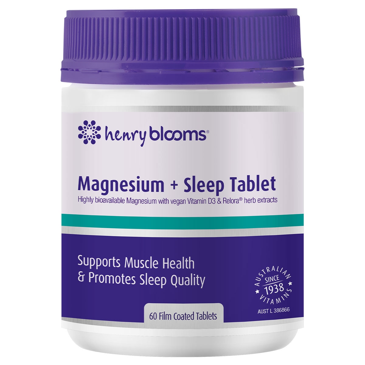 Henry Blooms Magnesium + Sleep 60 Tablets