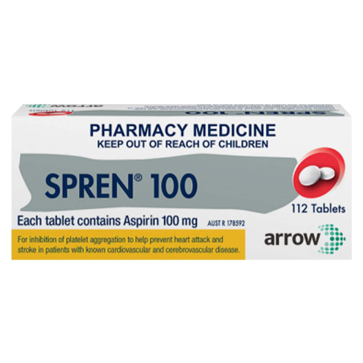 Spren Aspirin 112 Tablets