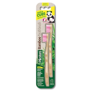 Piksters Bamboo Toothbrush Kids Twin Pack (Colour Selected At Random)