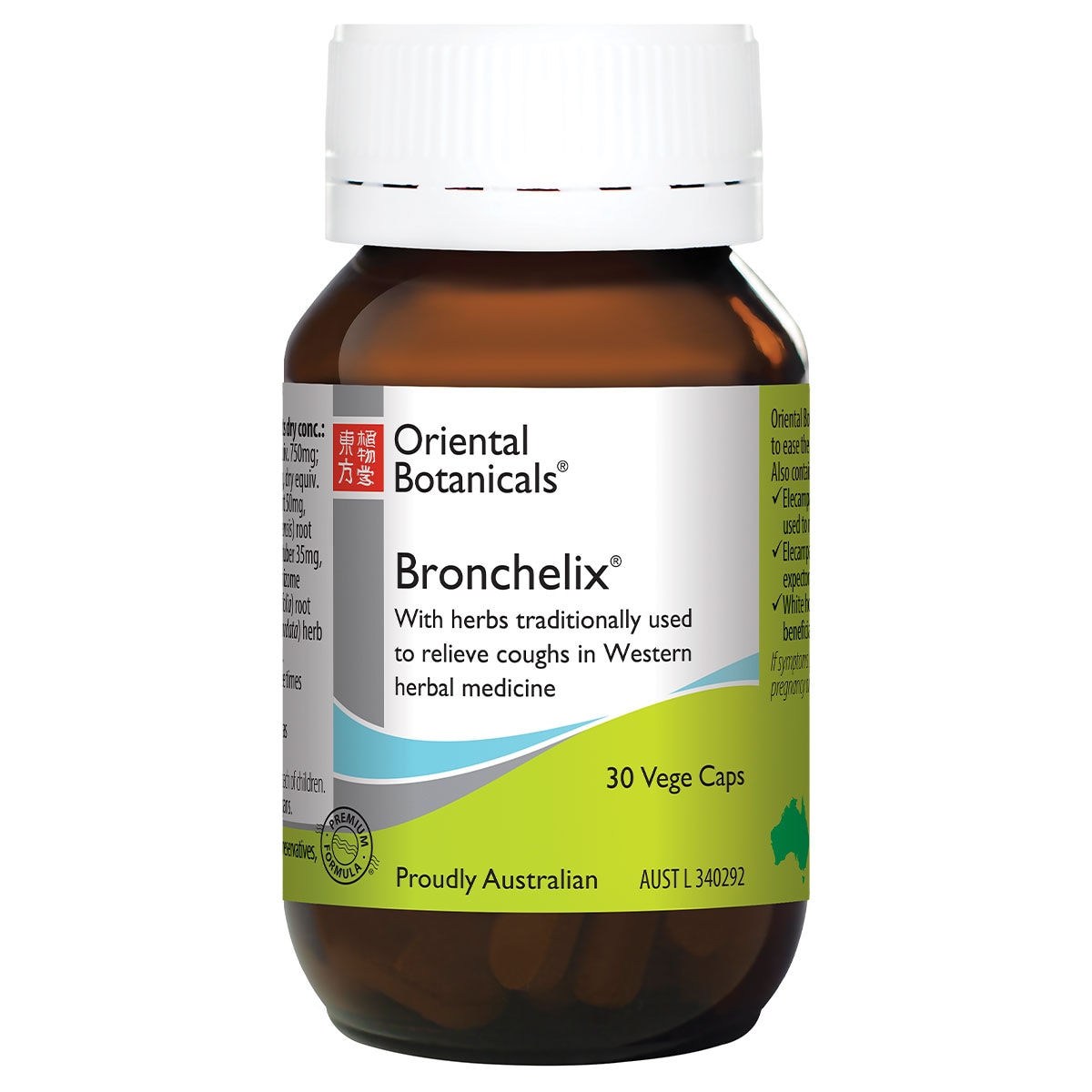 Oriental Botanicals Bronchelix 30 Vegetarian Capsules (New Formula)