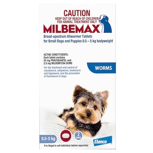 Milbemax All Wormer For Small Dog 0.5-5Kg Light Blue 2 Pack