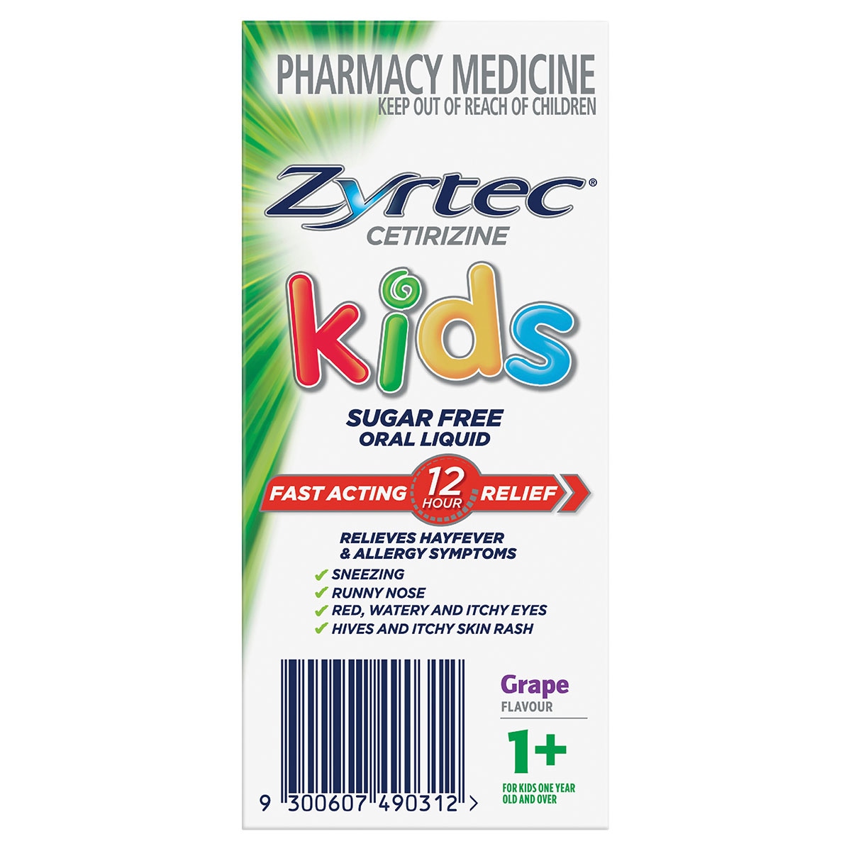 Zyrtec Kids Fast Acting Allergy & Hayfever Relief Grape Flavour Oral Liquid 60ml