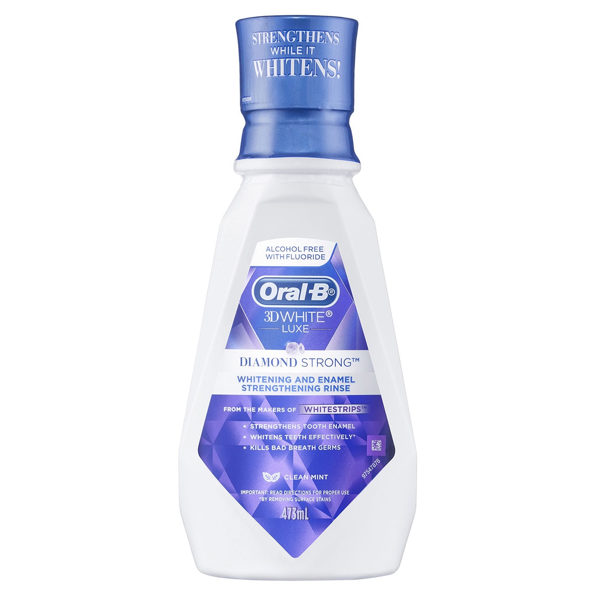 Oral B 3D White Luxe Diamond Strong Alcohol Free Rinse 473Ml