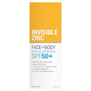 Invisible Zinc Sunscreen Face & Body Spf50+ 150G