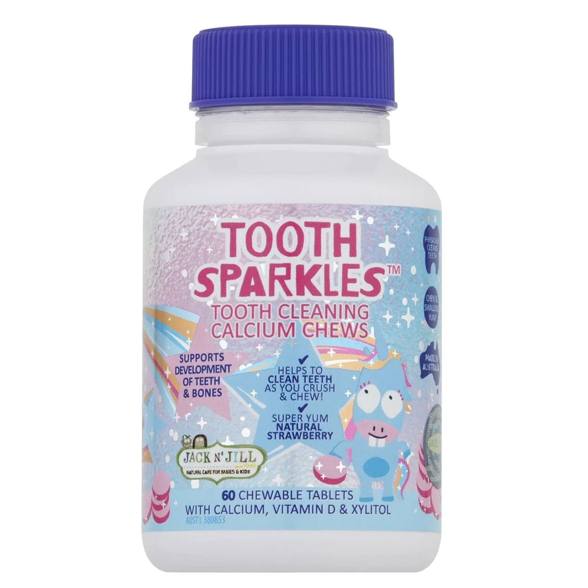 Jack N Jill Tooth Sparkles Tooth Cleaning Calcium Chews 60 Tablets