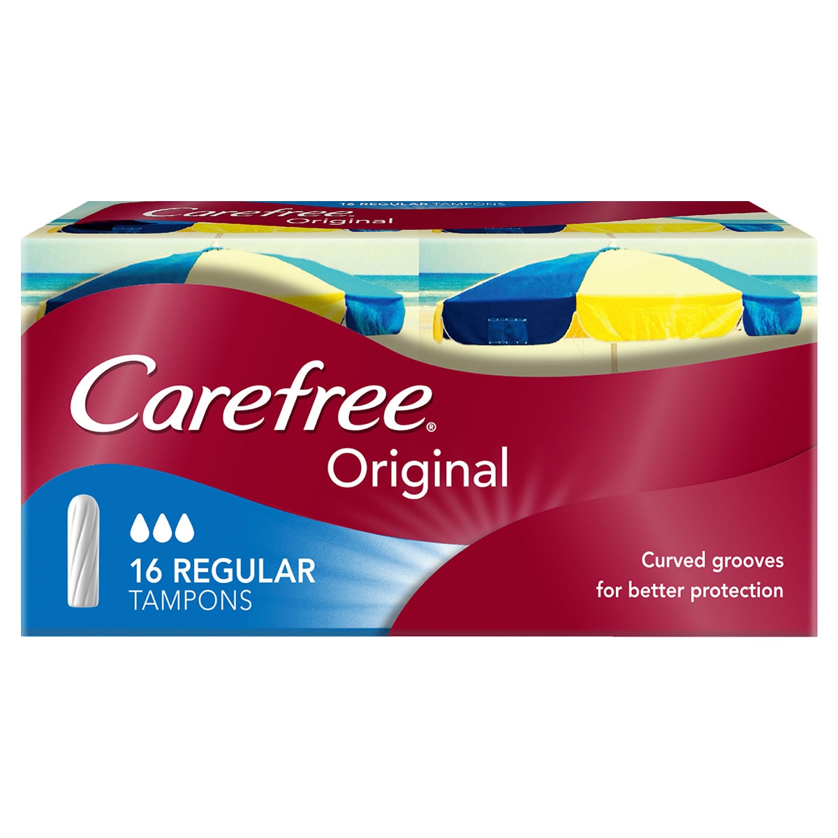 Carefree Original Fragrance Free Regular Tampons 16 Pack