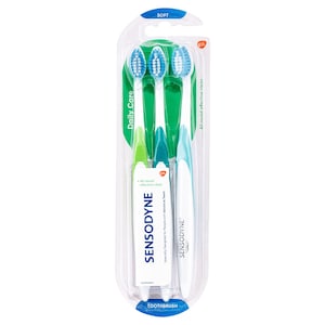 Sensodyne Daily Care Soft Toothbrush For Sensitive Teeth 3 Brushes