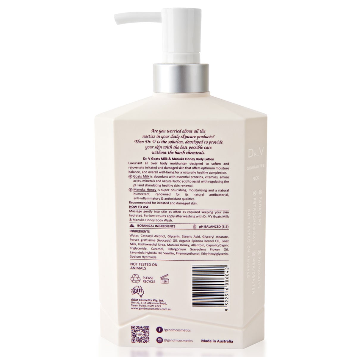 Dr V Goats Milk & Manuka Honey Proactive Body Lotion 750Ml