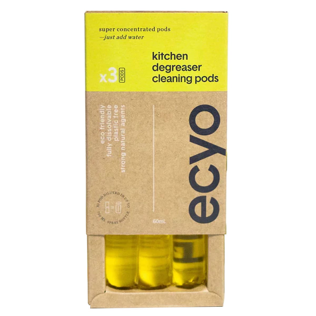 Ecyo Kitchen Degreaser Cleaning Pods 3 Pack