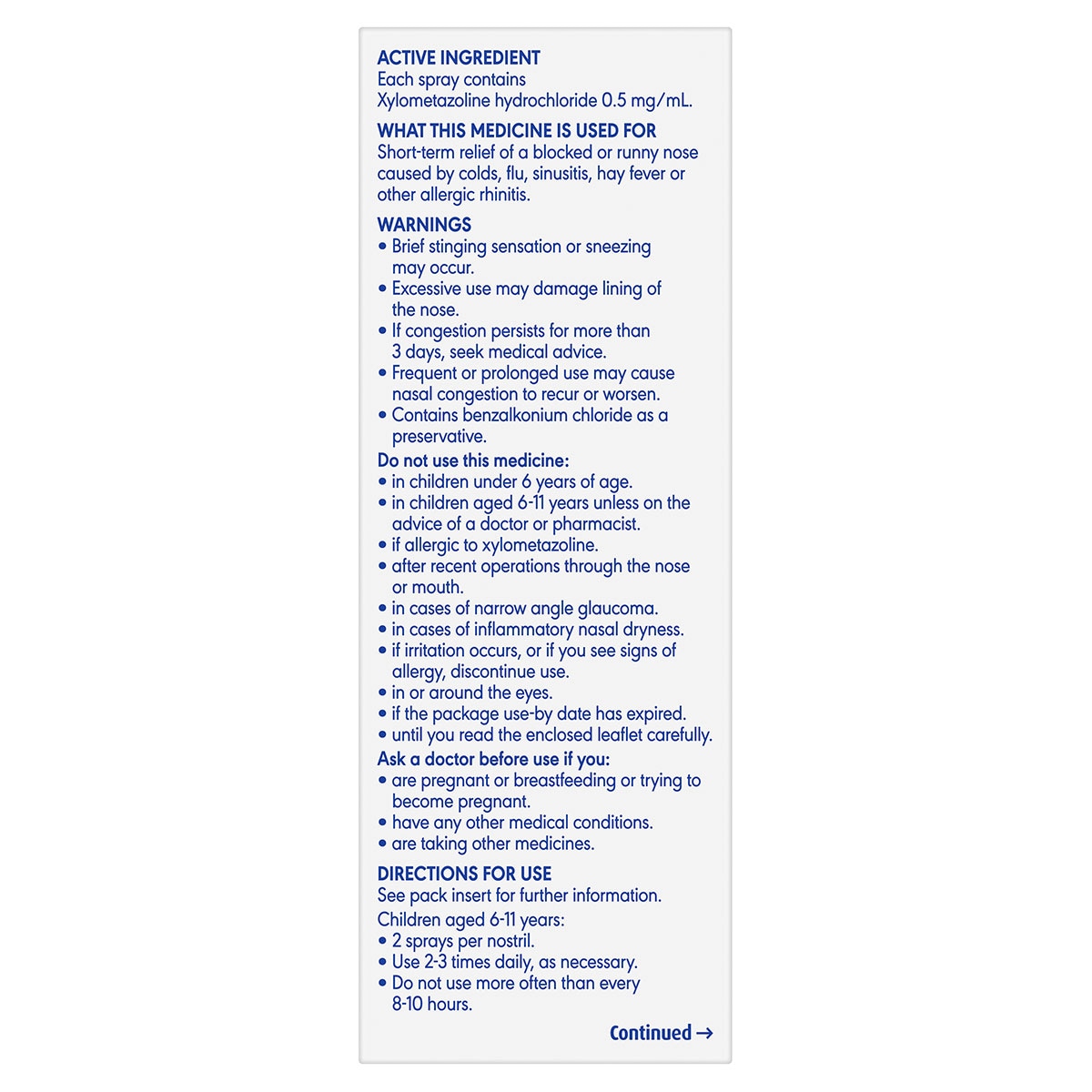 Otrivin Junior Nasal Spray Measured Dose 10ml