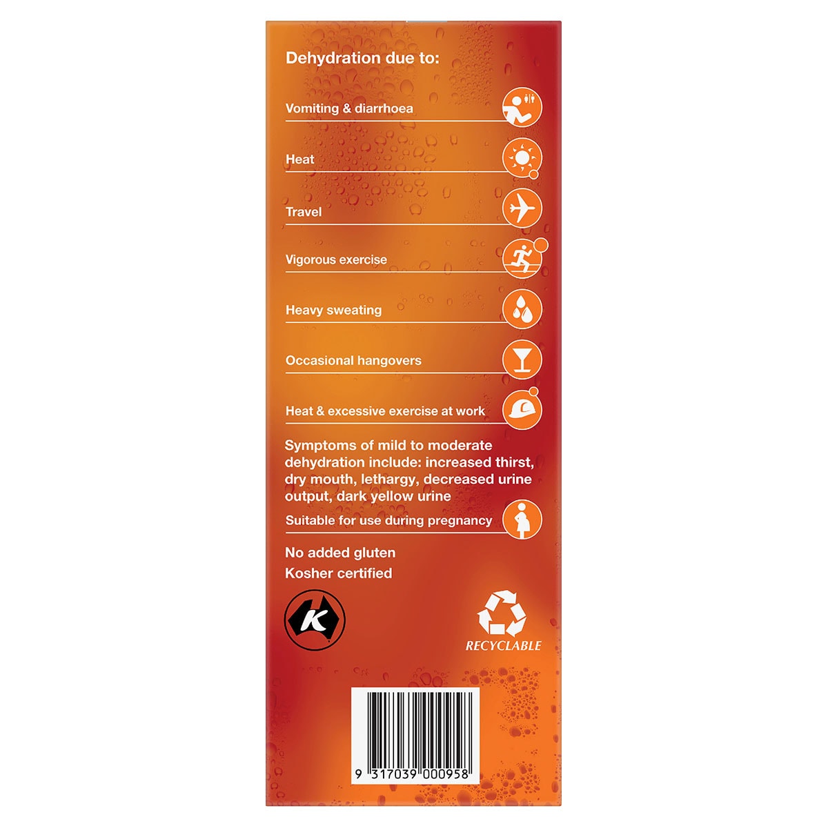 Hydralyte Orange Flavour Electrolyte Ice Blocks 16 Pack