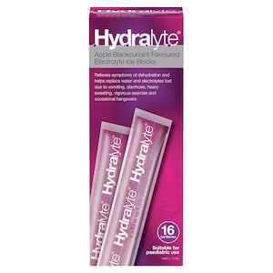 Hydralyte Apple Blackcurrant Flavour Electrolyte Ice Blocks 16 Pack