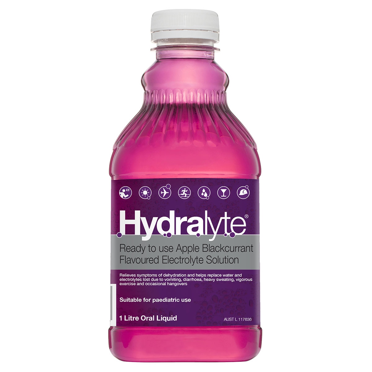 Hydralyte Ready To Use Electrolyte Solution Apple Blackcurrant 1 Litre