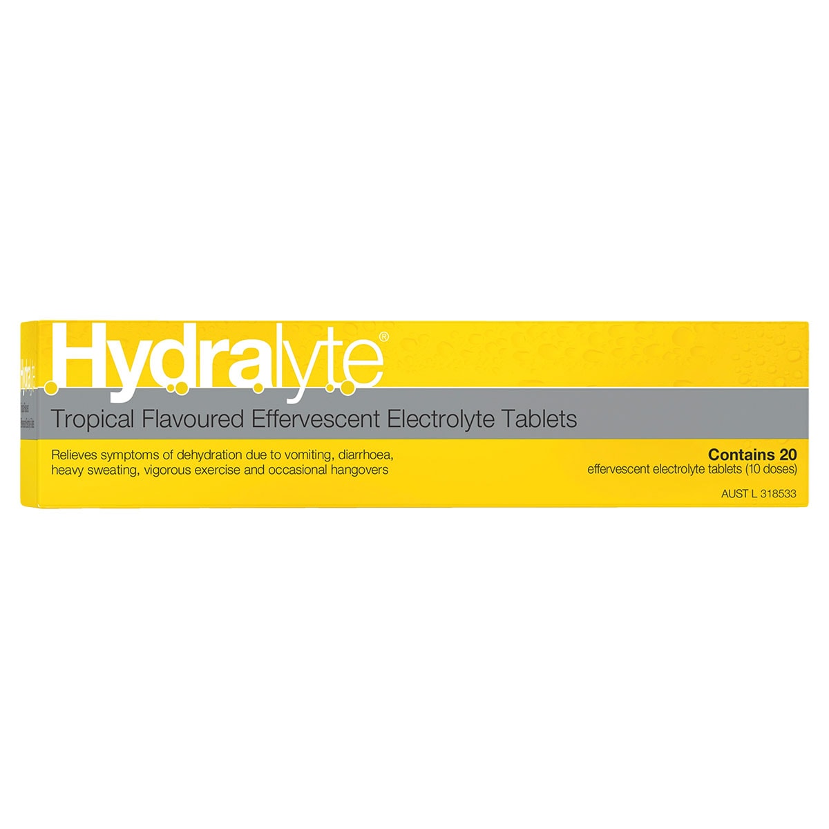 Hydralyte Effervescent Electrolyte Tablets Tropical 20 Pack