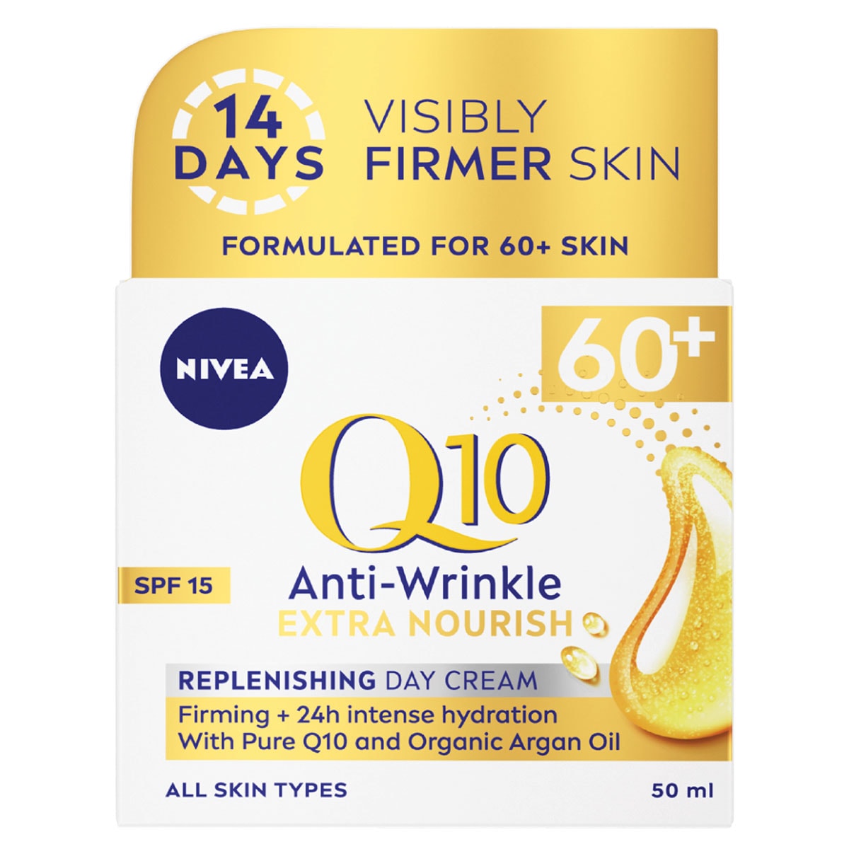 Nivea Q10 Anti-Wrinkle + Replenishing Mature Day Cream Spf15 50Ml