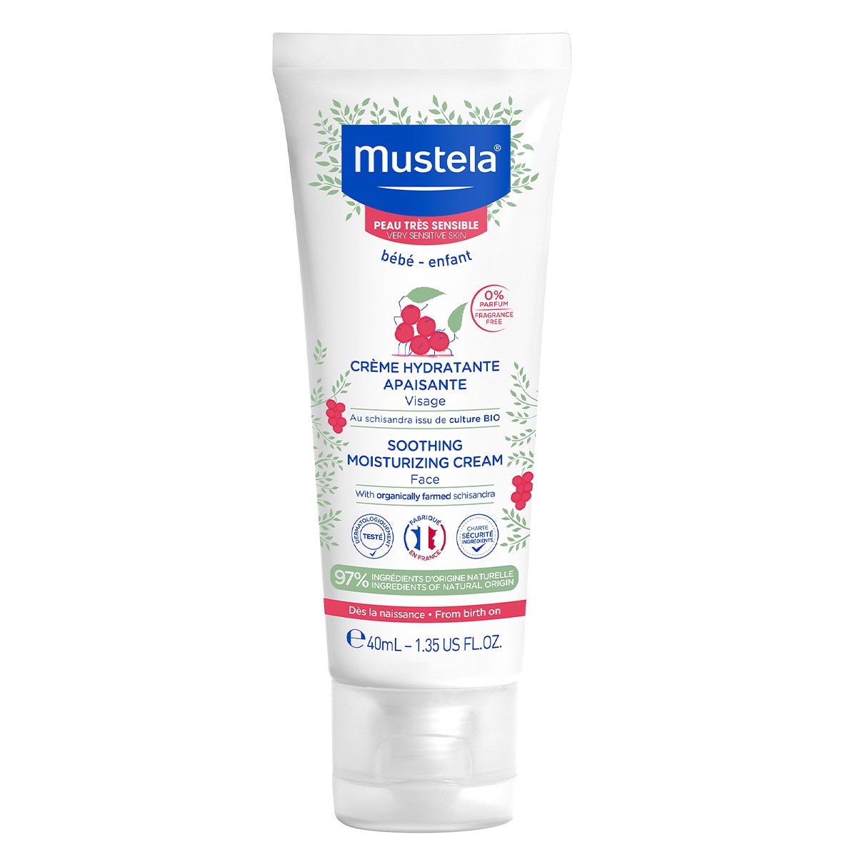 Mustela Soothing Face Cream Fragrance Free 40Ml