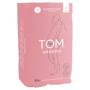 Tom Organic Cotton Maternity Pads For Post Birth 12 Pads