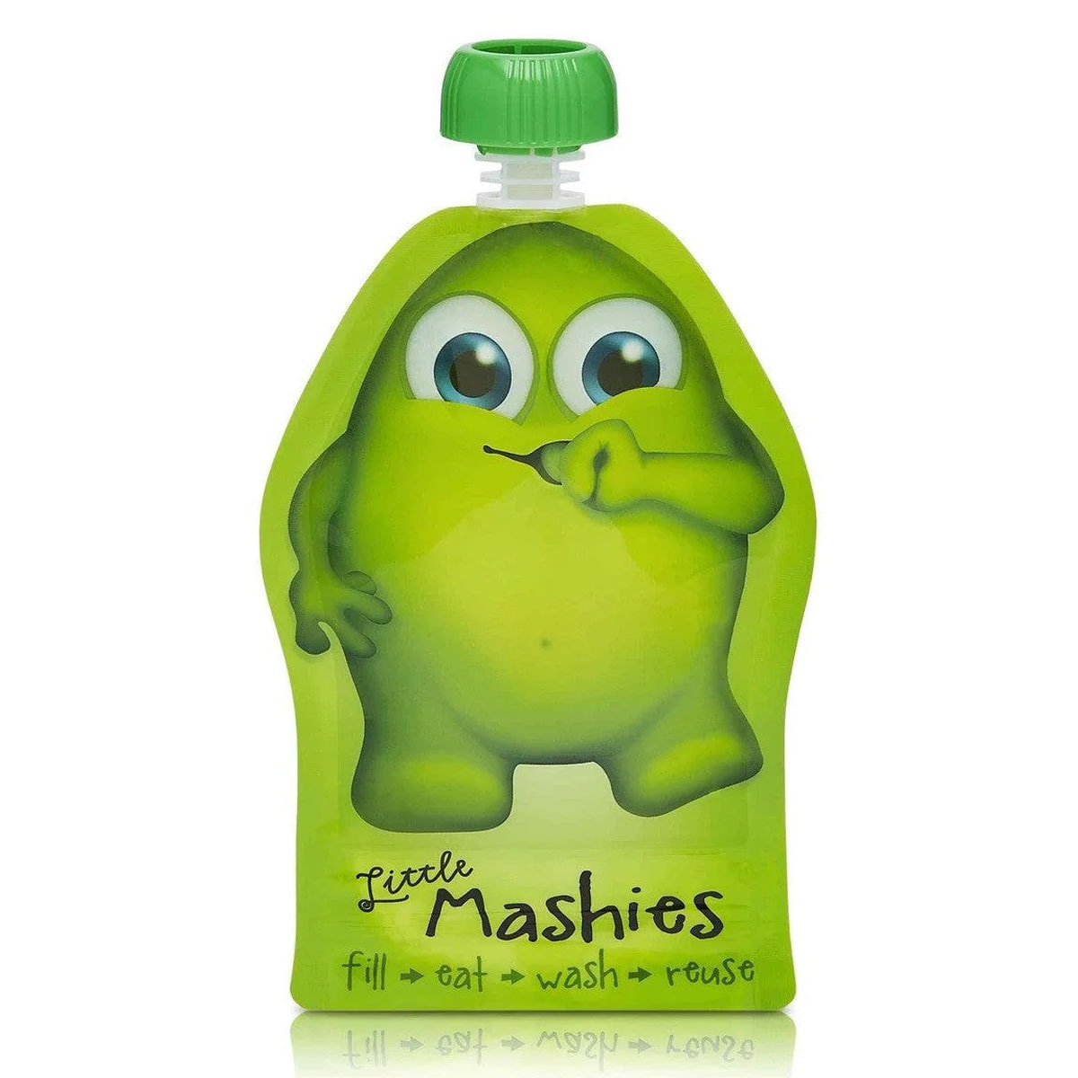 Little Mashies Reusable Squeeze Pouch Green 130Ml X 2