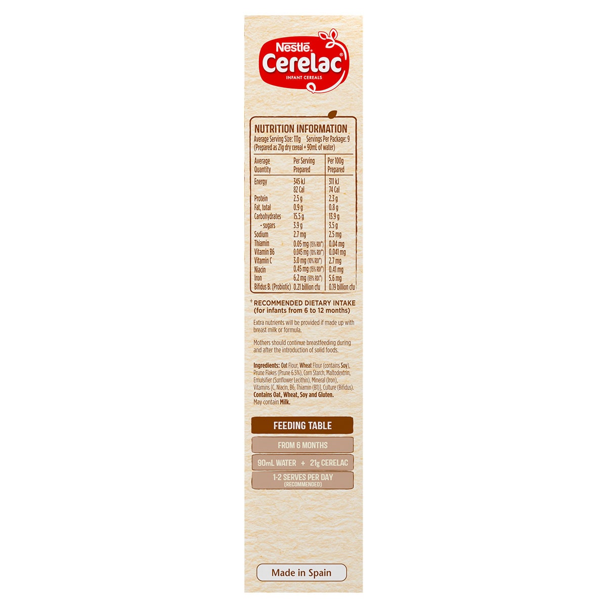 Cerelac Cereal Oat & Wheat With Prune 6 Months+ 200G