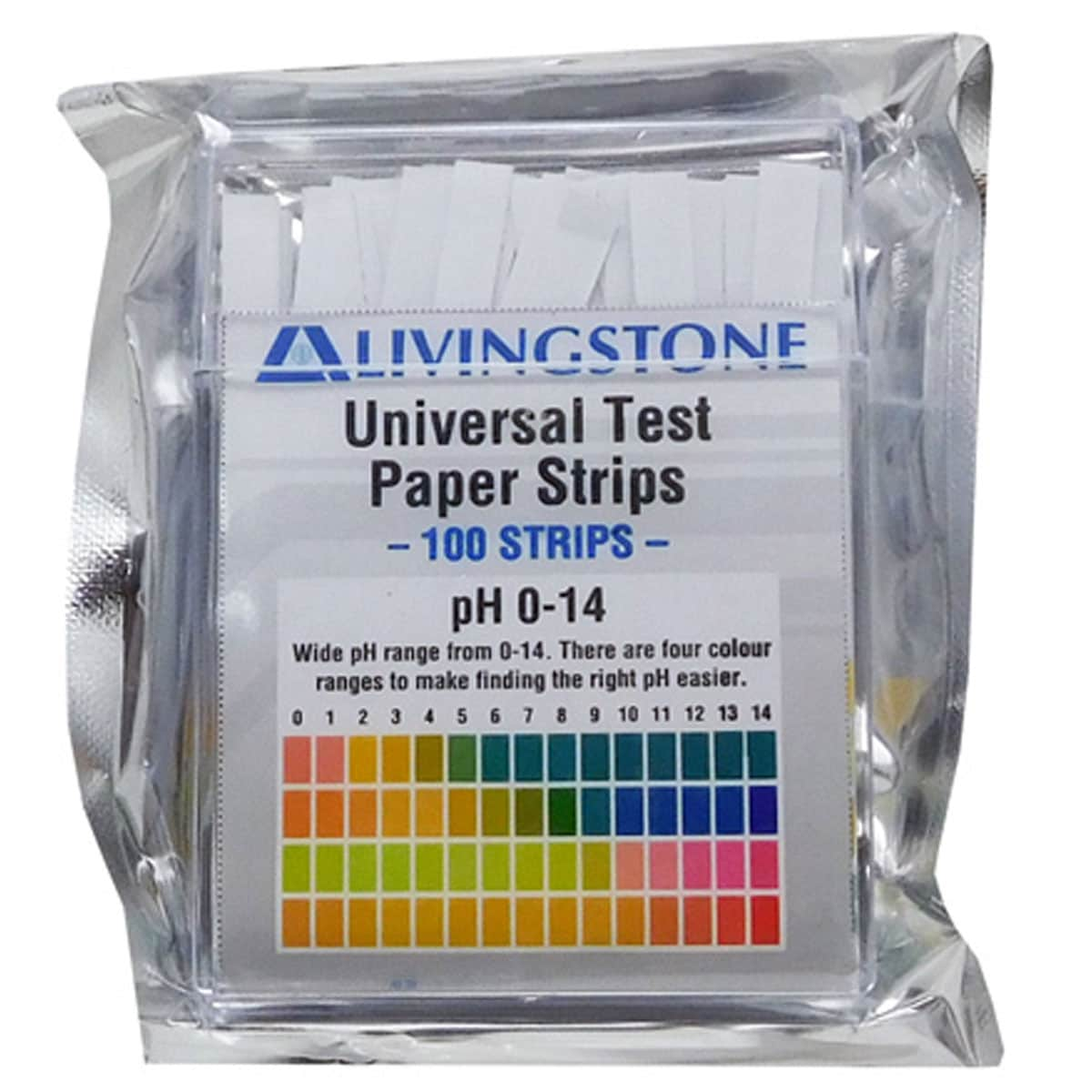 Livingstone Universal Test Paper Strips Ph 0-14 100 Pack