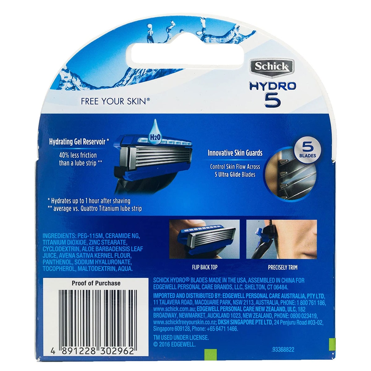 Schick Hydro 5 Razor Refill Cartridges 4 Pack