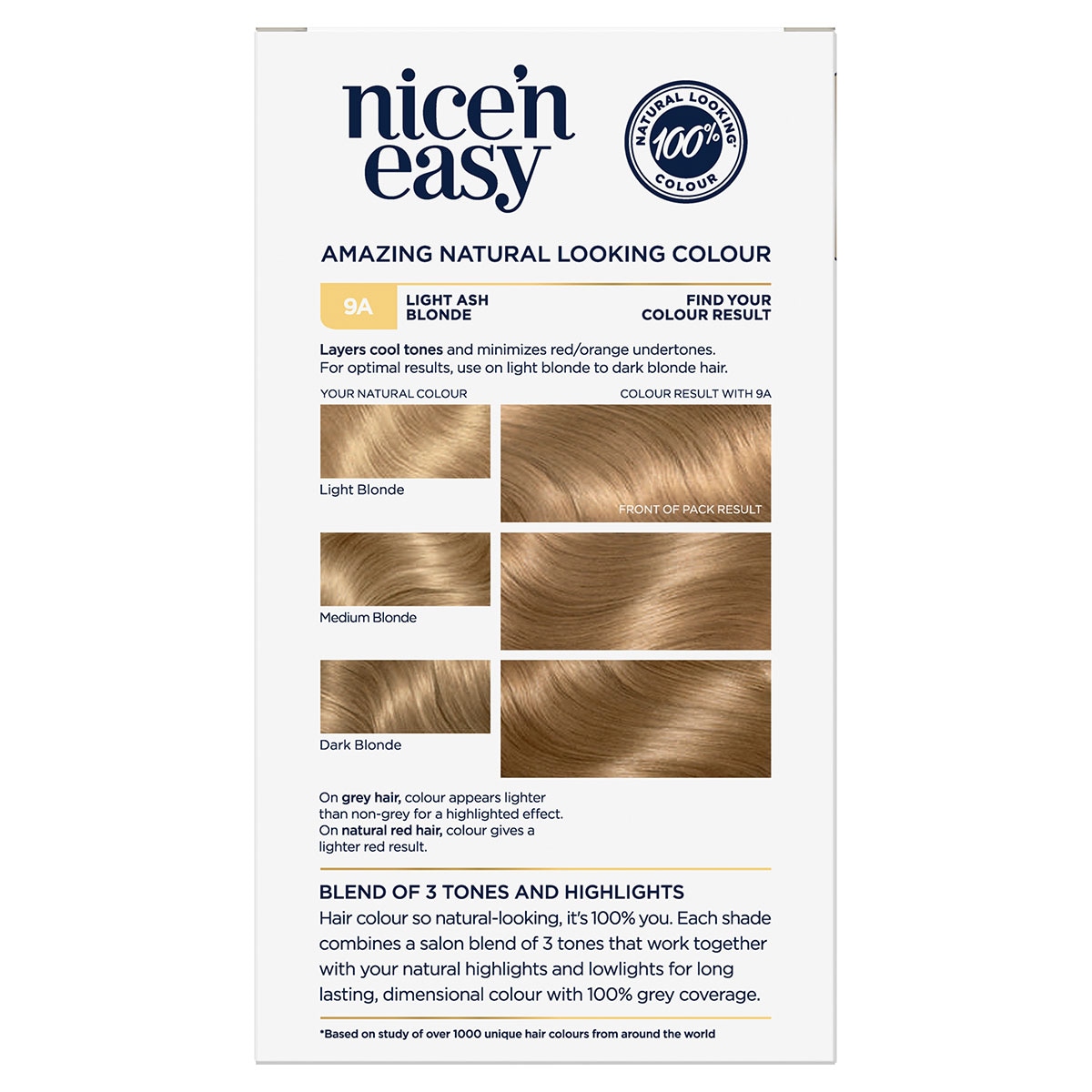 Clairol Nice N Easy 9A Natural Light Ash Blonde Hair Colour