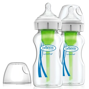 Dr Brown's Options+ Glass Wide Neck Baby Bottle 2 X 270Ml