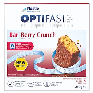 Optifast Vlcd Bars Berry Crunch 65G X 6 Pack
