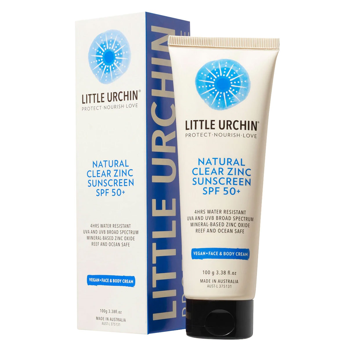 Little Urchin Natural Clear Zinc Sunscreen Spf50 100G