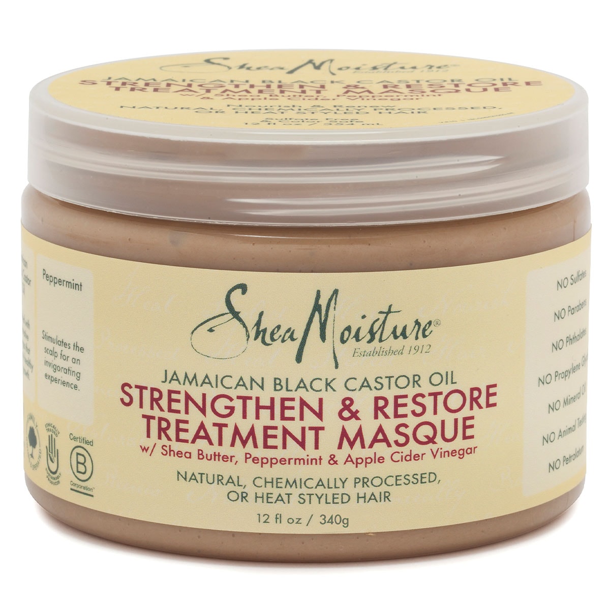 Shea Moisture Jamaican Black Castor Oil Strengthen & Restore Treatment Masque 340G