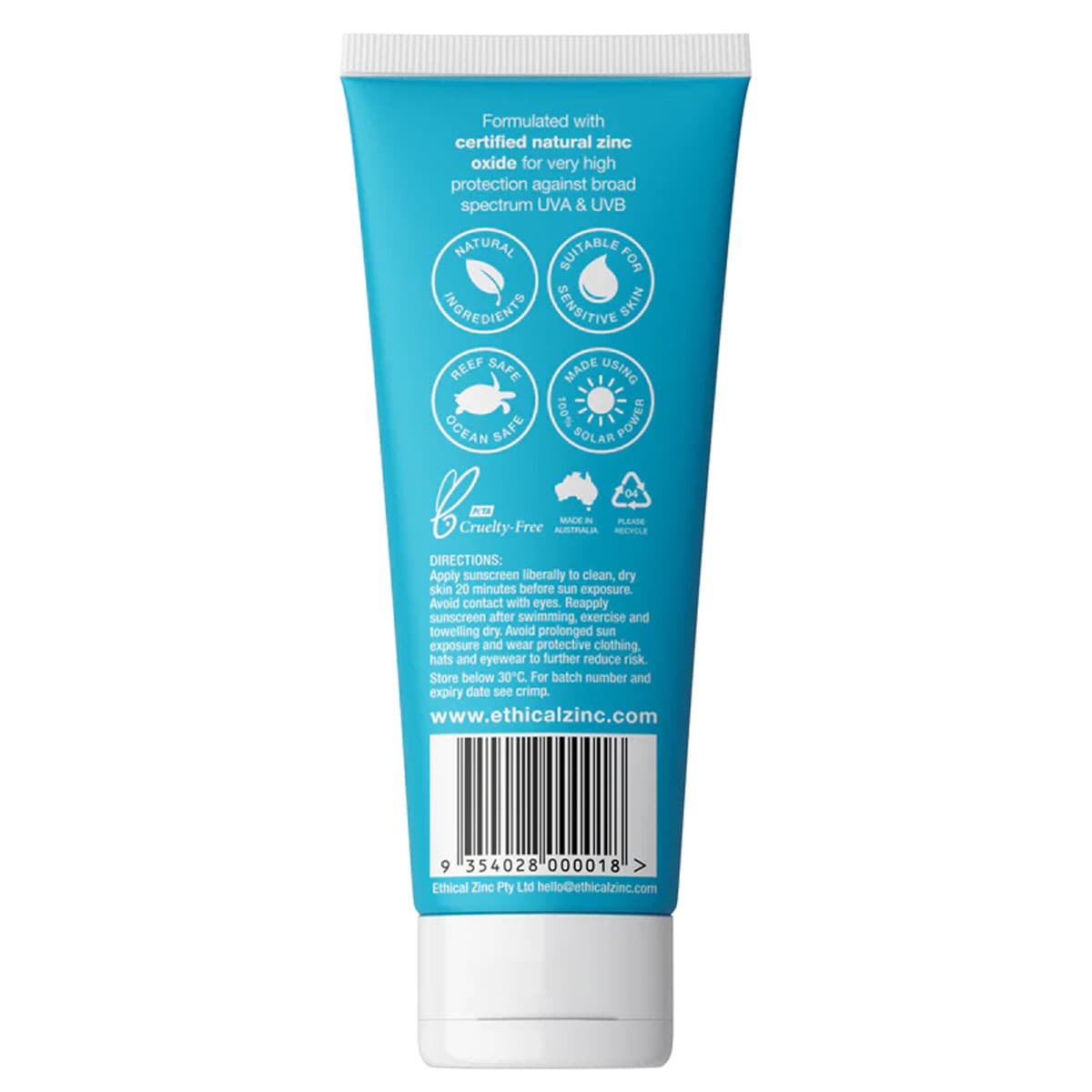 Ethical Zinc Natural Clear Zinc Sunscreen Spf50 100Ml