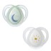 Tommee Tippee Closer To Nature Night Time Soothers 0-6 Months 2 Pack (Colours Selected At Random)