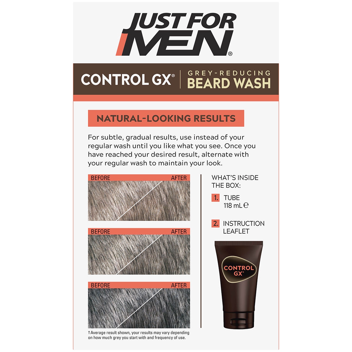 Just For Men Control Gx Grey-Reducing Regular Beard Wash 118Ml