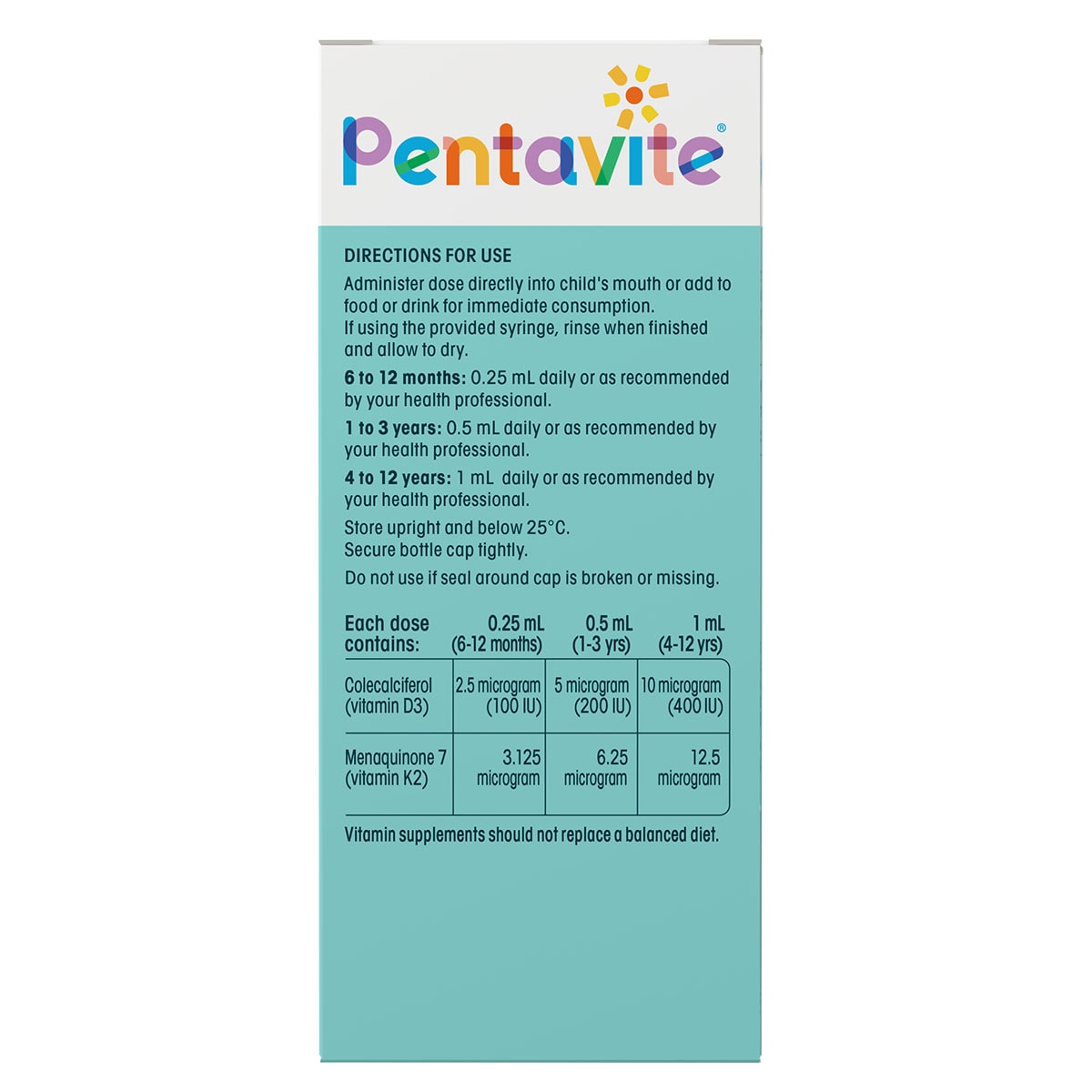 Pentavite Kids Vitamin D3 & K2 Liquid 30Ml