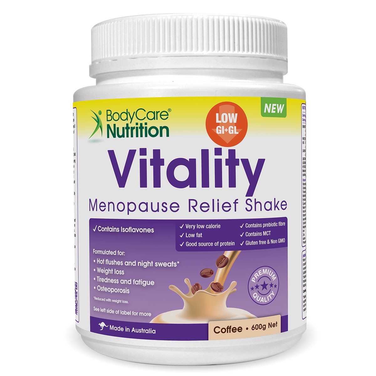 Bodycare Nutrition Vitality Menopause Relief Shake Coffee 600G