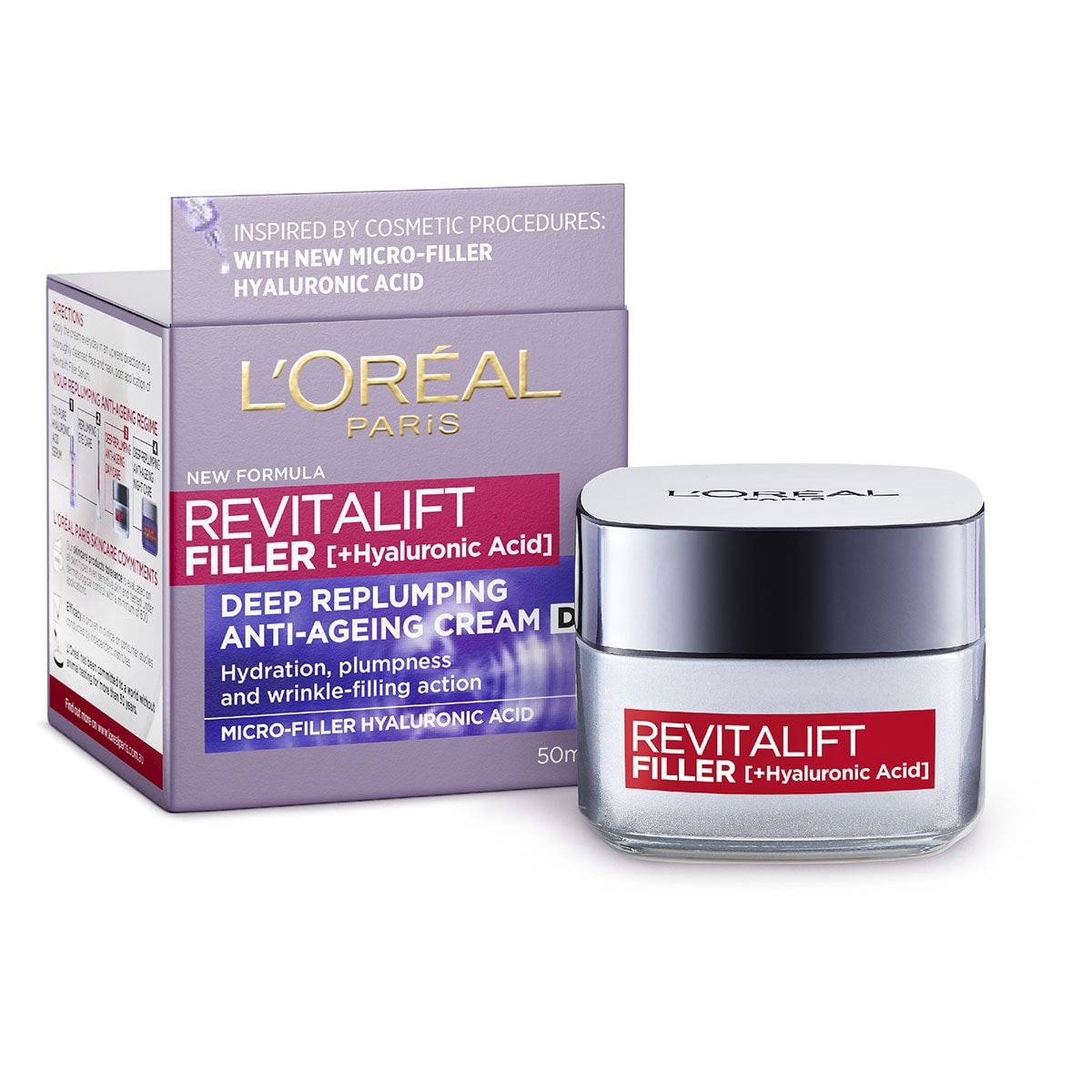 L'Oreal Revitalift Filler + Hyaluronic Acid Day Moisturiser 50Ml